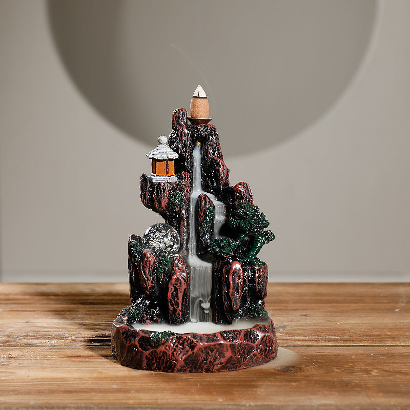 Decorative Mountain Theme Incense Waterfall