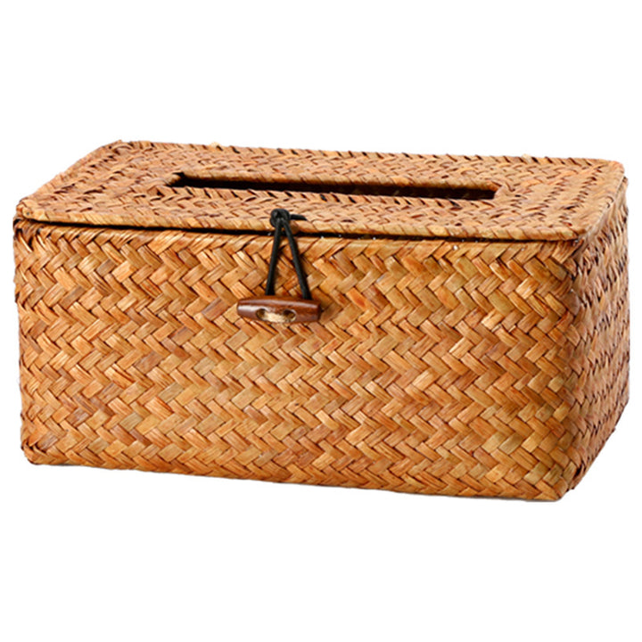 Handcrafted Natural Wicker Tissue Box Holder Bowlift