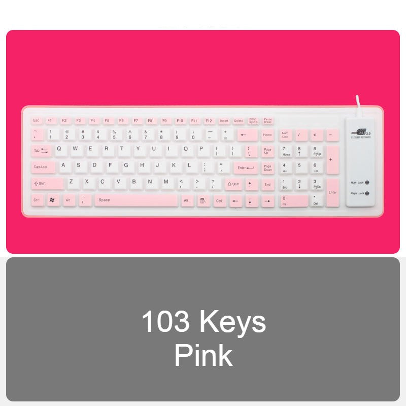 BowLift | Roll-up Silicone Flexible Keyboard, with USB Wired, Waterproof Coating & Silent Typing