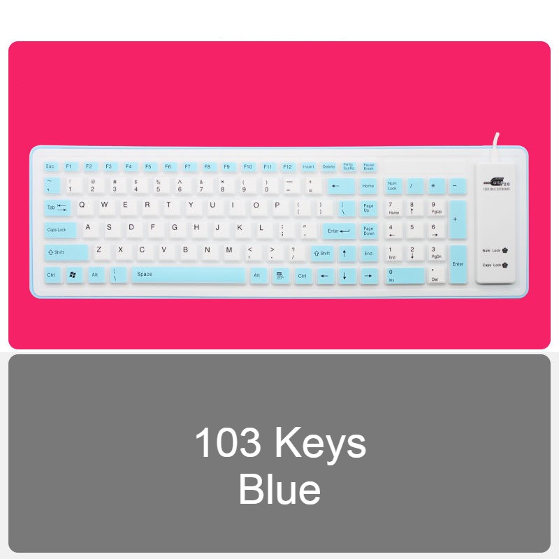 BowLift | Roll-up Silicone Flexible Keyboard, with USB Wired, Waterproof Coating & Silent Typing