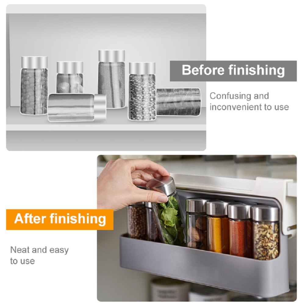 BowLift | Kitchen Container Organizer – Hanging Spice Rack with Easy Installation