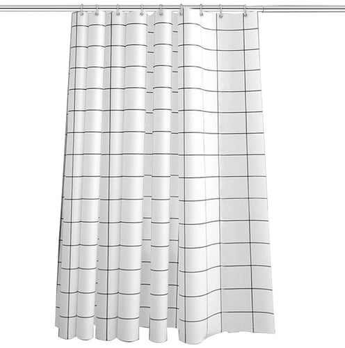 Minimalist Grid Pattern Shower Curtain Bowlift