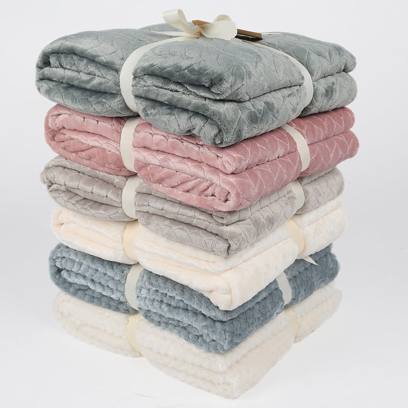Cozy Embroidered Throw Blanket