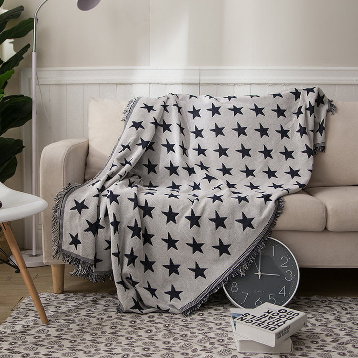 Star Patterned Woven Throw Blanket