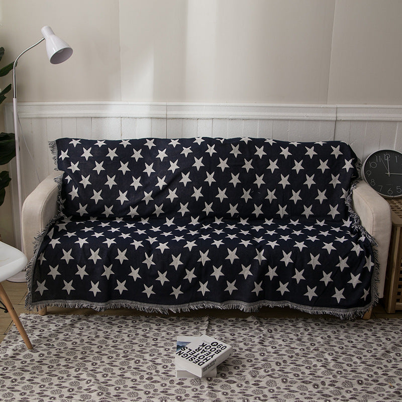 Star Patterned Woven Throw Blanket