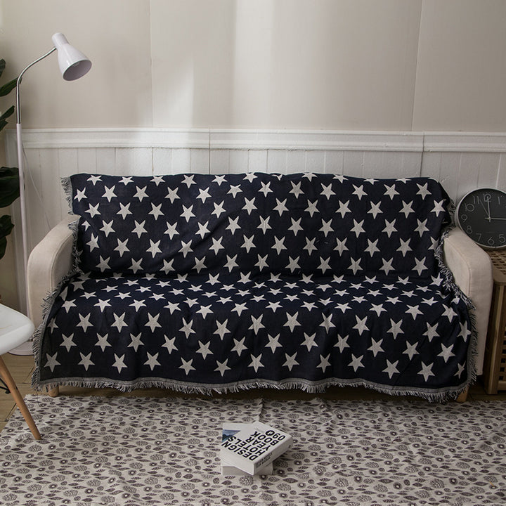 Star Patterned Woven Throw Blanket