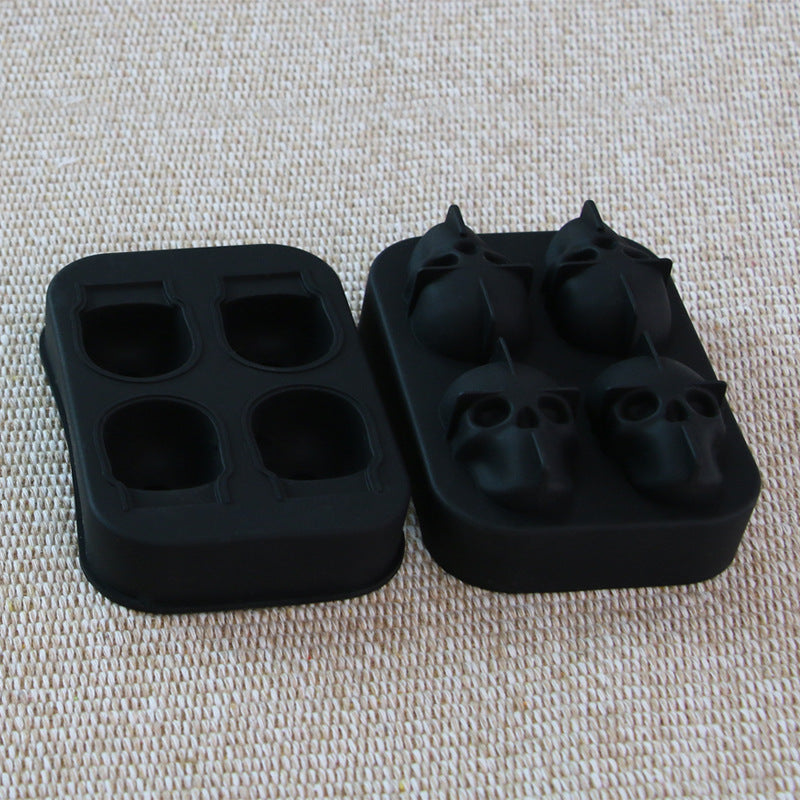 Silicone Sculpted Skull Ice Cube Mold Tray for Whiskey and Cocktails Bowlift