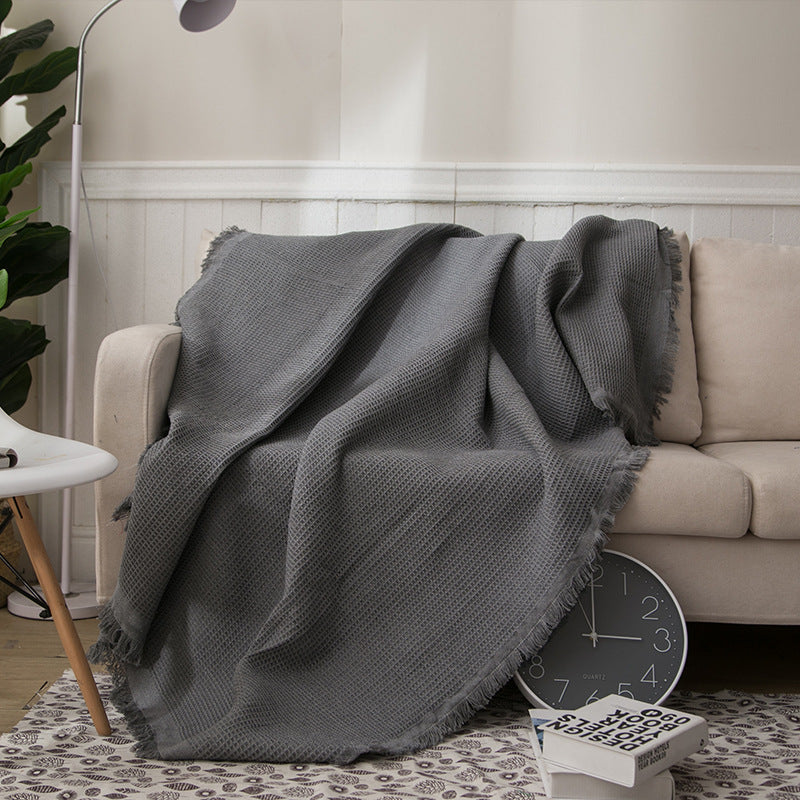 Textured Woven Cotton Blanket