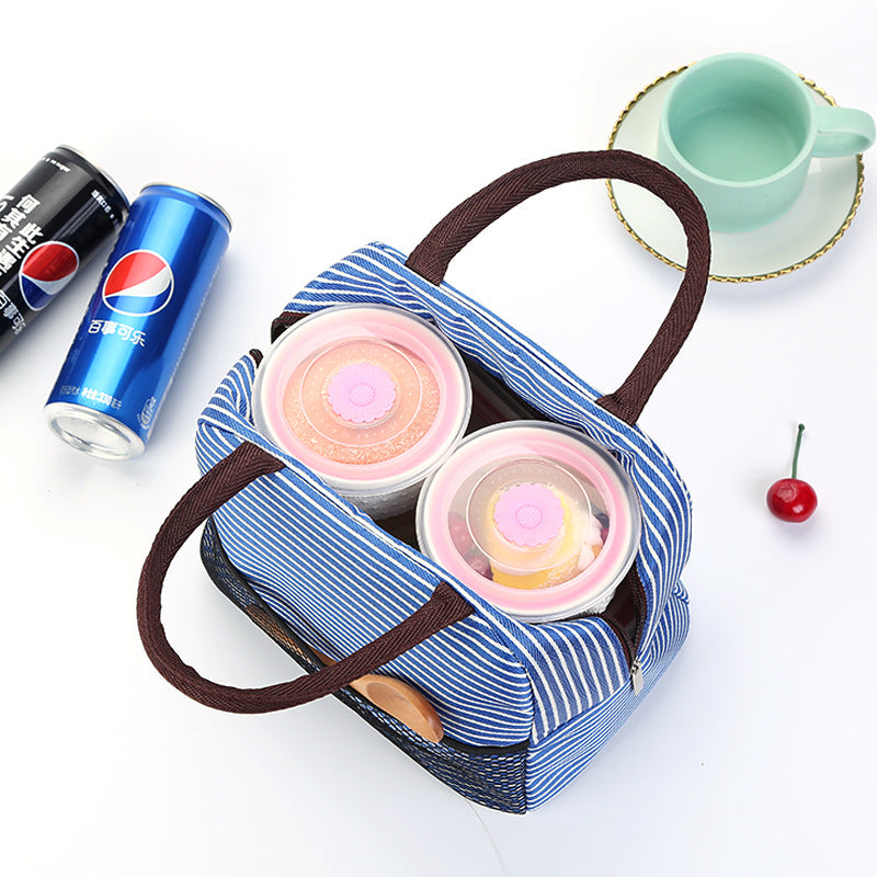 Cooling insulated bag with stylish striped pattern Bowlift