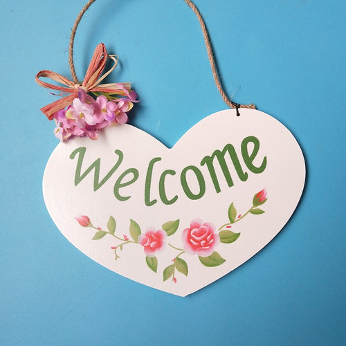 Charming Heart-Shaped Welcome Sign