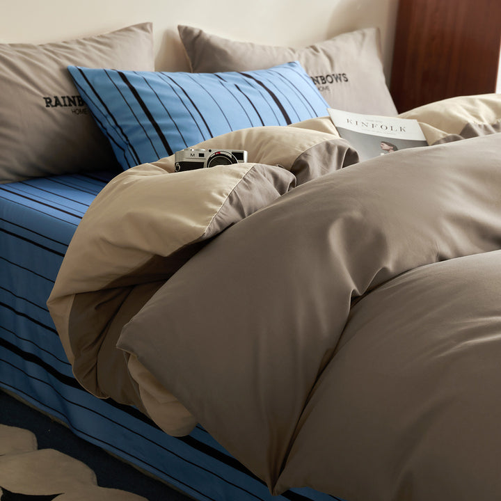Bedding set made of brushed cotton, plain