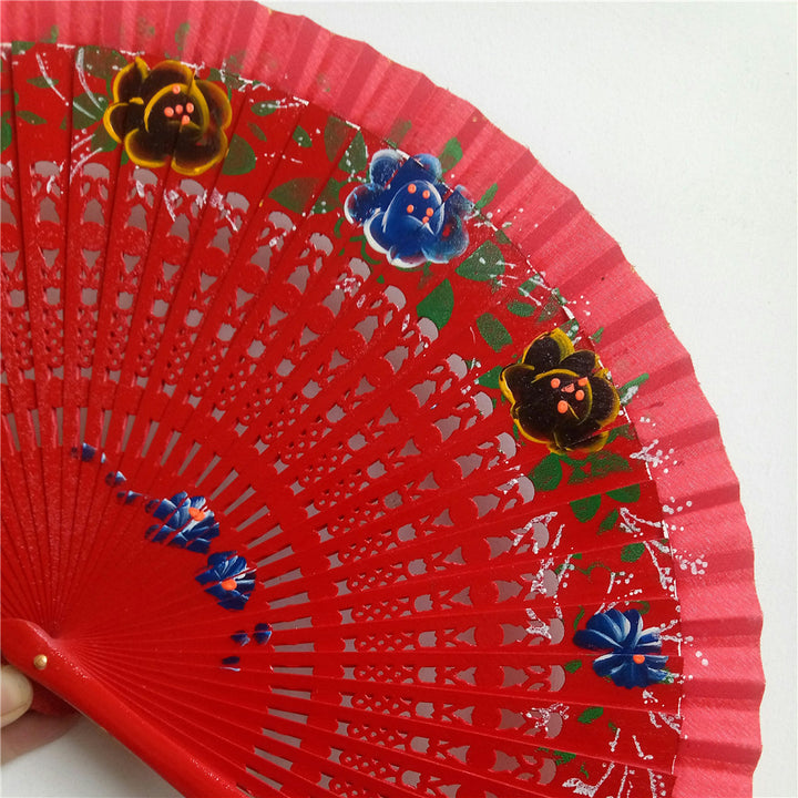 Women's Fan with Colorful Floral Design Bowlift