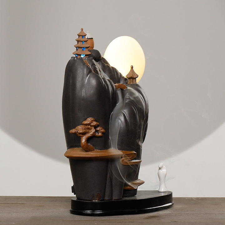 Serene Mountain Theme Decorative Incense Holder