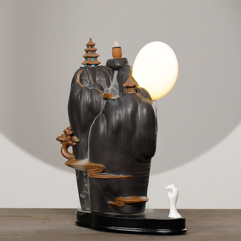 Serene Mountain Theme Decorative Incense Holder