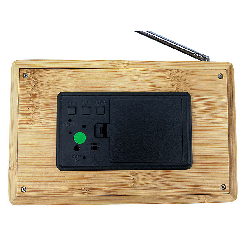 Digital wooden alarm clock with temperature display Bowlift