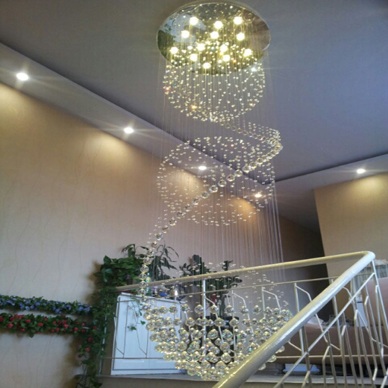 Spiral Crystal Pendant Light Fixture