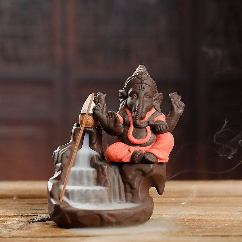 Decorative Ganesh Waterfall Incense Holder