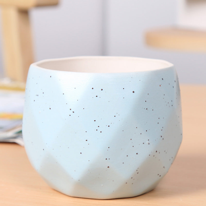 Textured Geometric Ceramic Plant Pot Bowlift