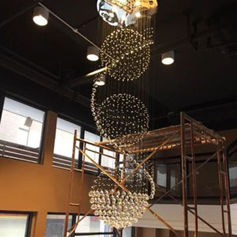 Spiral Crystal Pendant Light Fixture