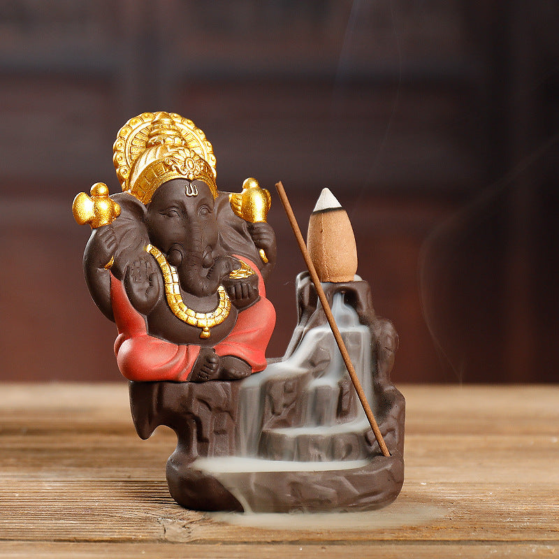 Decorative Ganesh Waterfall Incense Holder