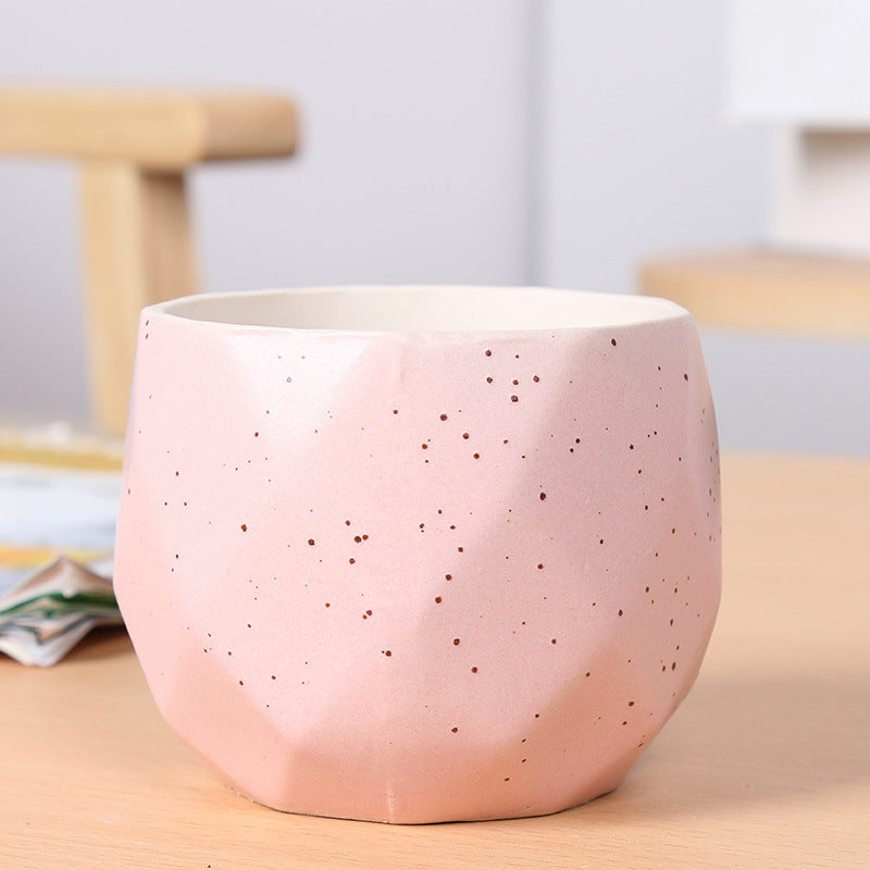Textured Geometric Ceramic Plant Pot Bowlift