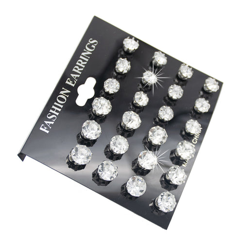 Sparkling Crystal Stud Earring Set Bowlift