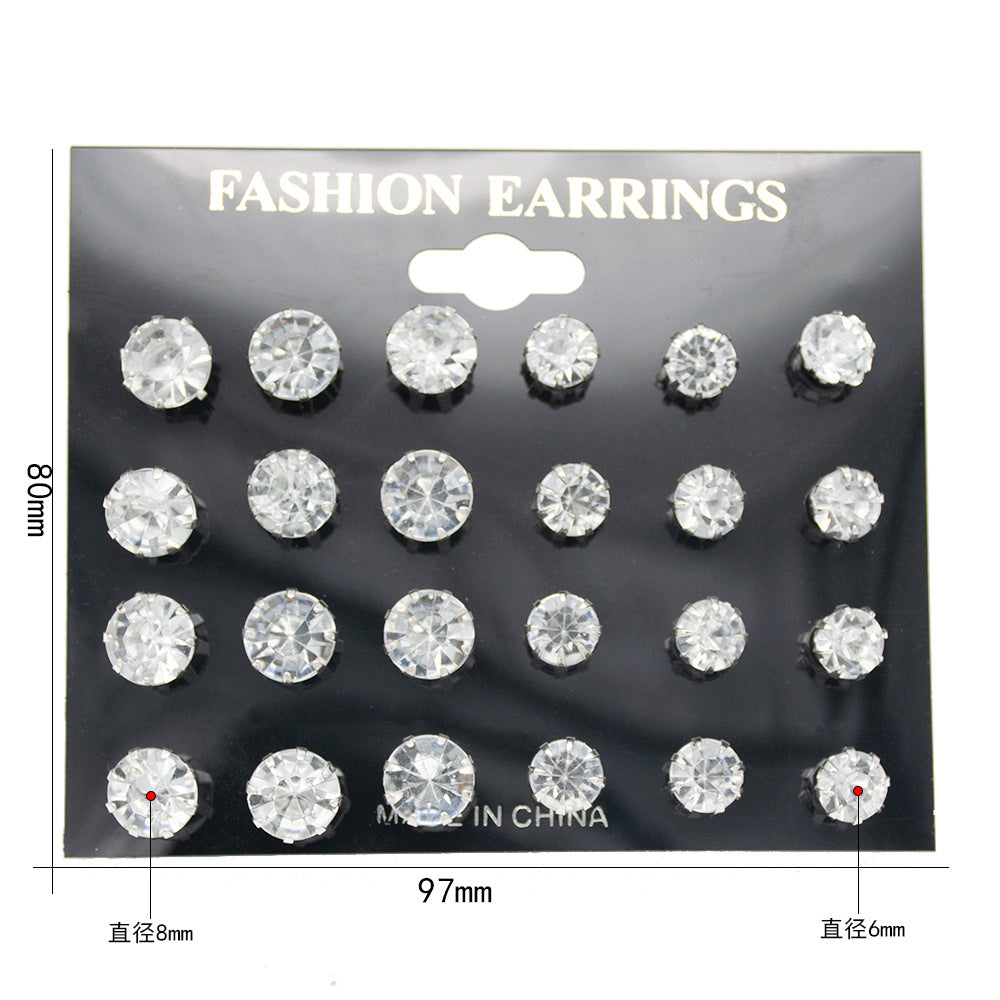 Sparkling Crystal Stud Earring Set Bowlift