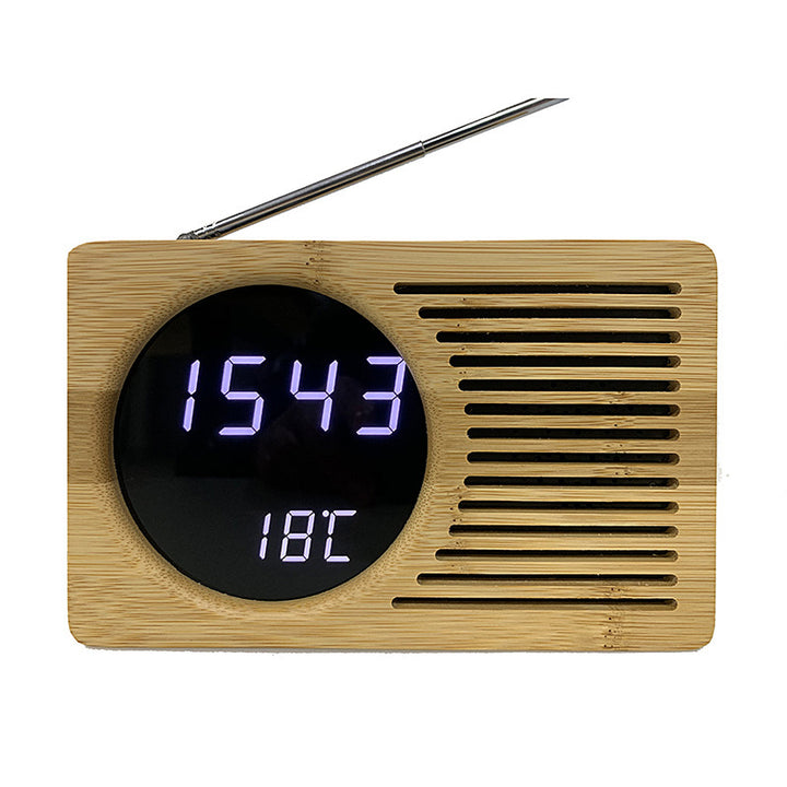 Digital wooden alarm clock with temperature display Bowlift