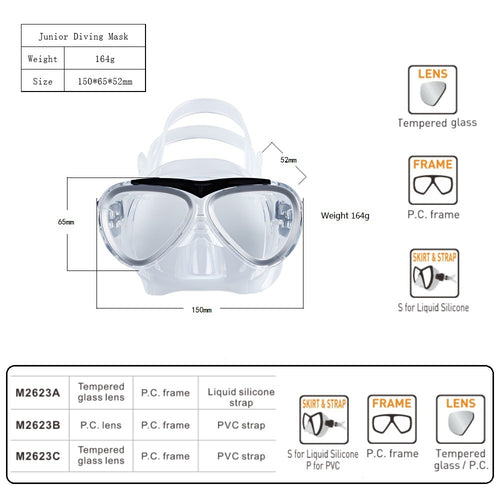 Diving mask with generous visibility and ergonomic design Bowlift