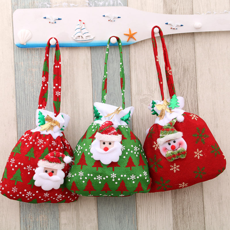 Festive Santa Drawstring Gift Bag Bowlift