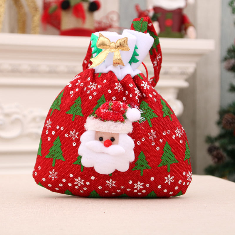 Festive Santa Drawstring Gift Bag Bowlift