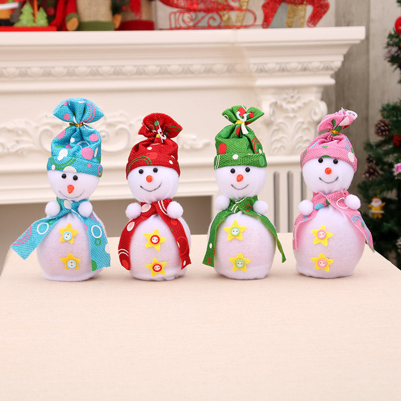 Decorative Plush Snowman Figurine Bowlift