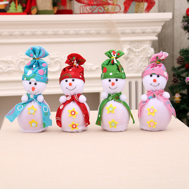Decorative Plush Snowman Figurine Bowlift