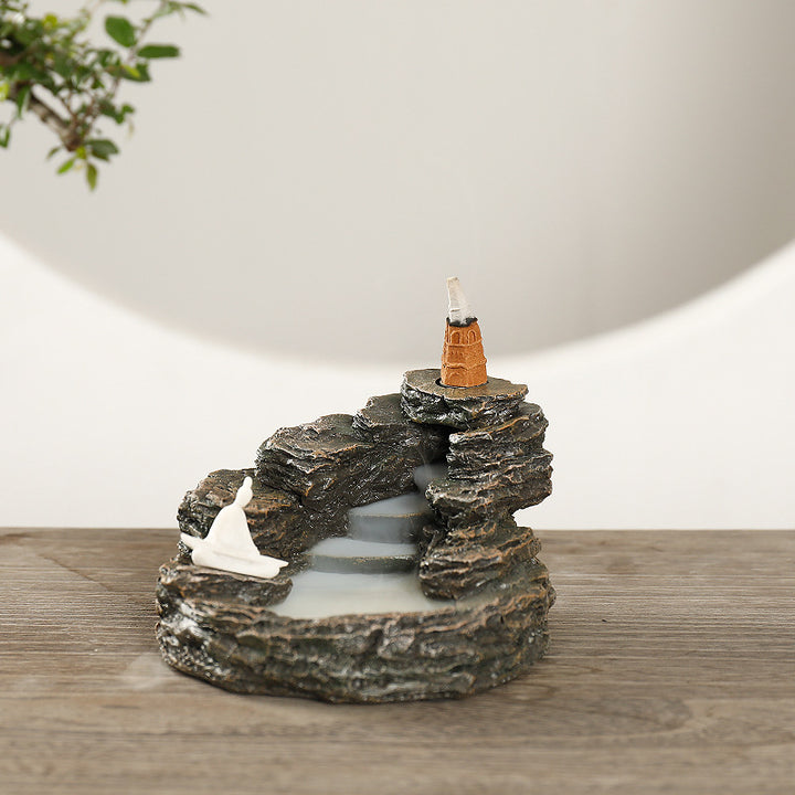Rock-Themed Incense Waterfall Holder
