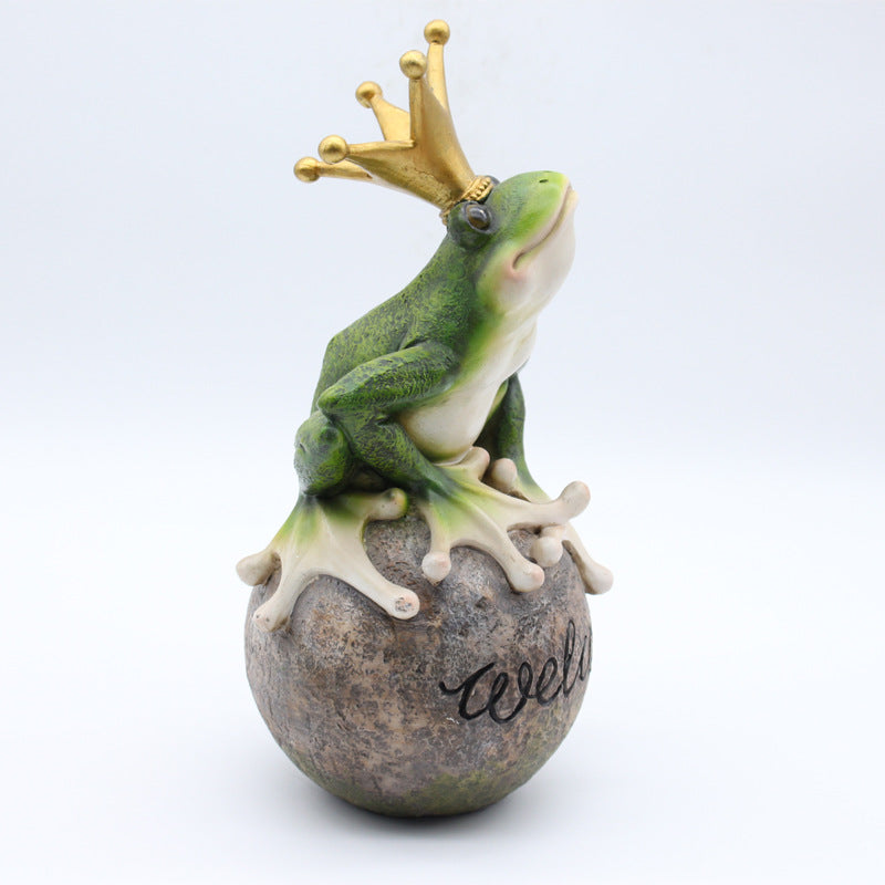 Whimsical Frog Welcome Figurine