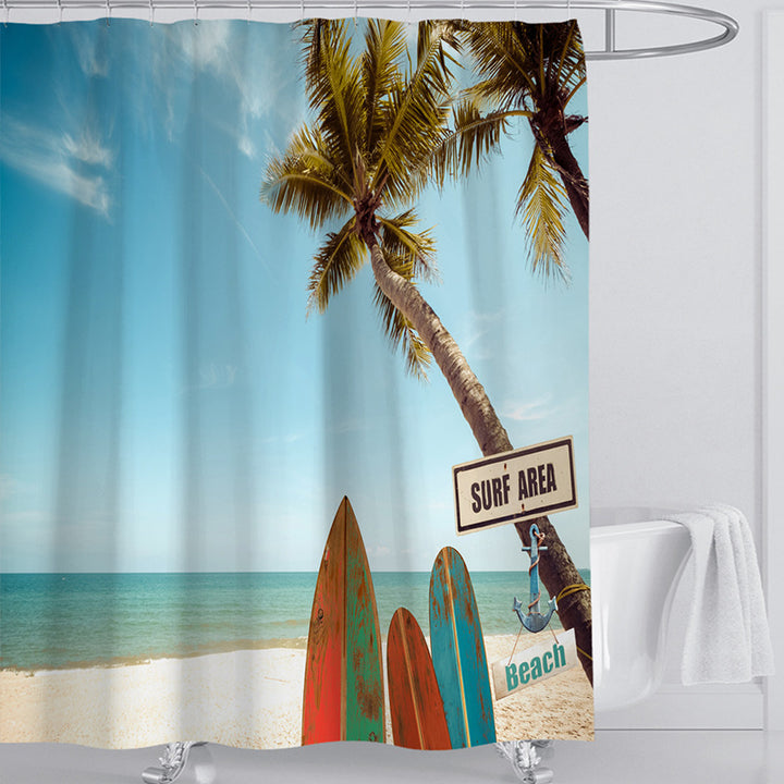 Beach-Themed Shower Curtain Bowlift