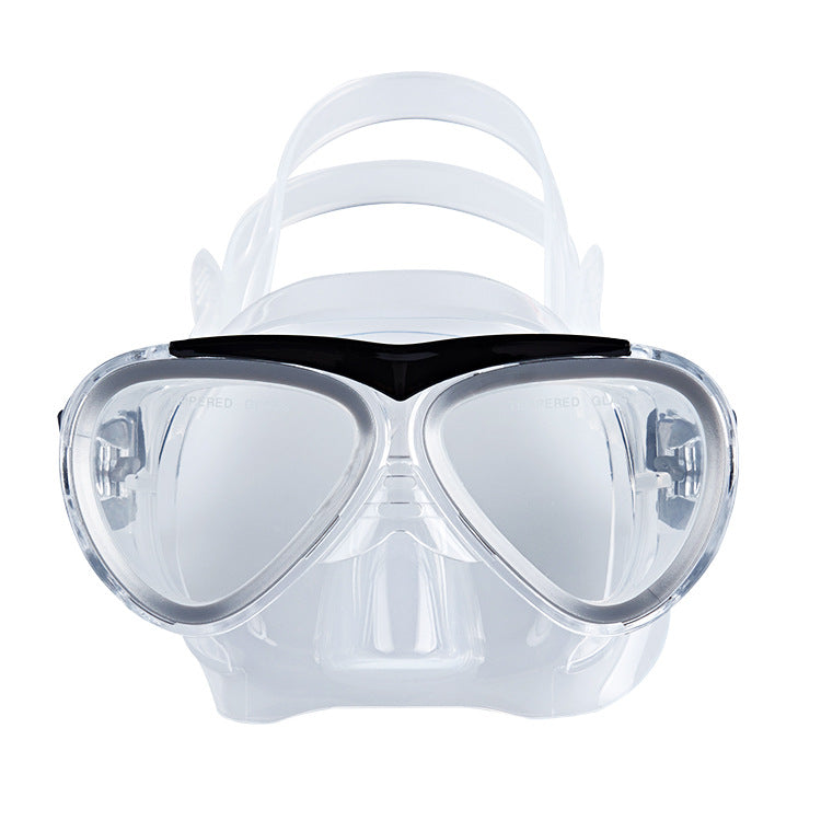 Diving mask with elastic adjustment and anti-fog technology Bowlift