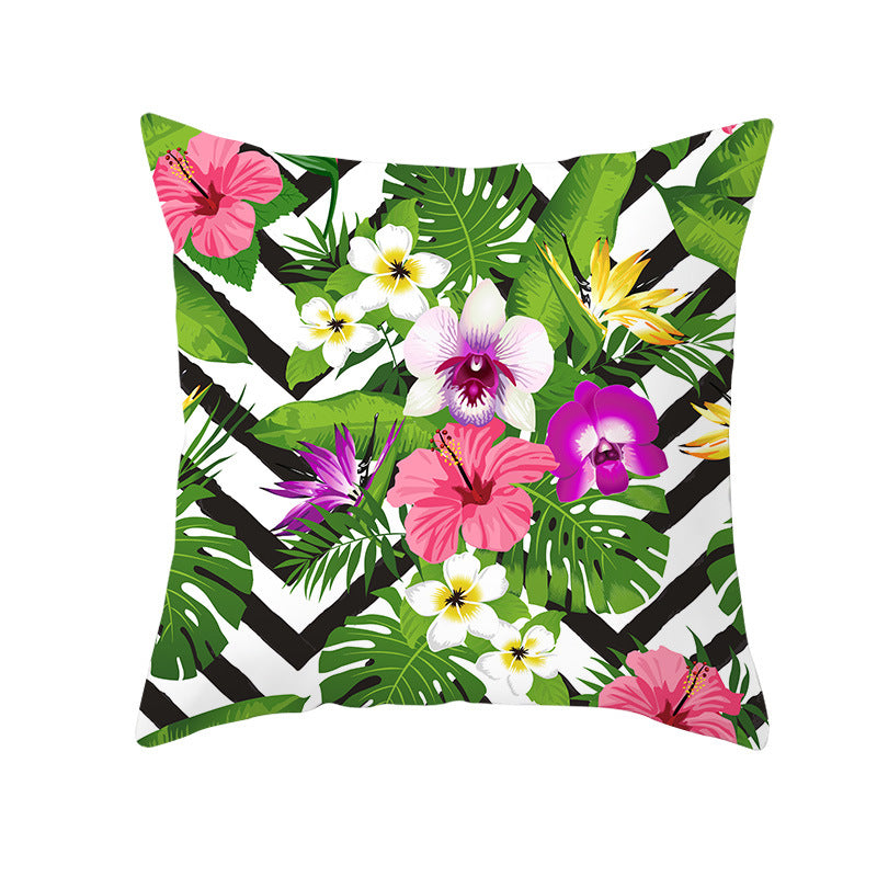 Tropical Pineapple Print Cushion Cover with Hidden Zipper