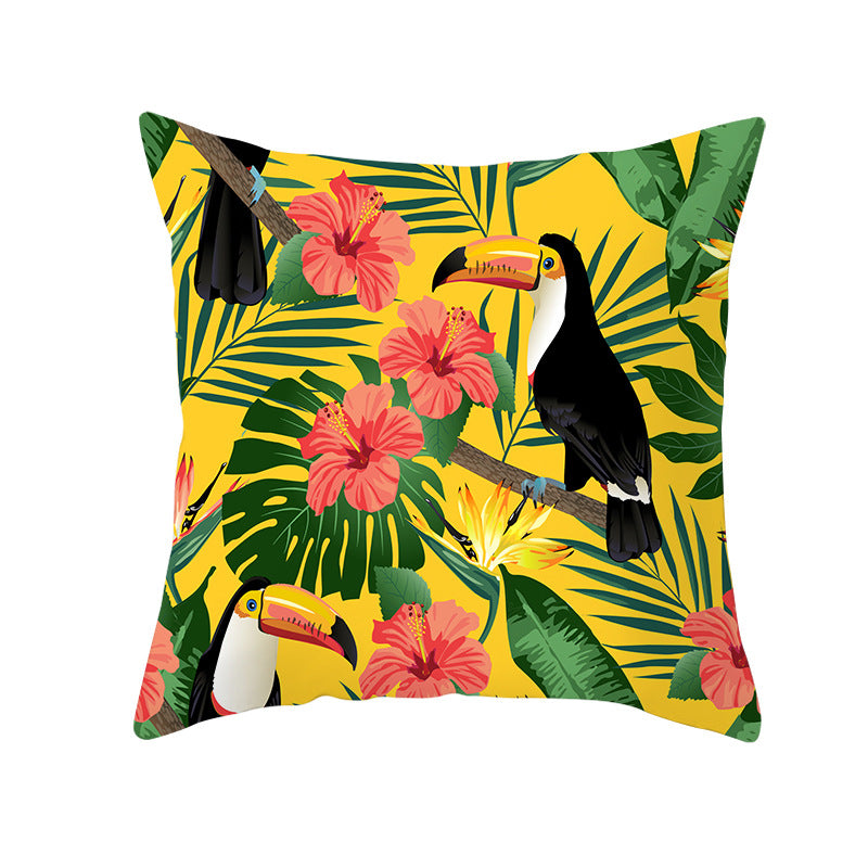Tropical Pineapple Print Cushion Cover with Hidden Zipper