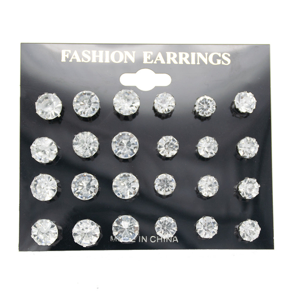 Sparkling Crystal Stud Earring Set Bowlift