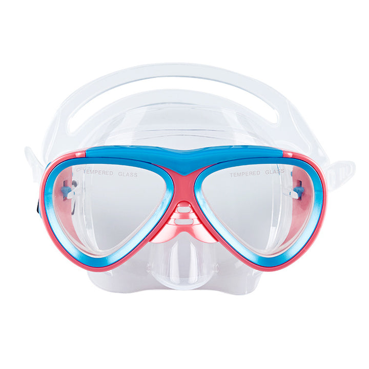 Diving mask with elastic adjustment and anti-fog technology Bowlift