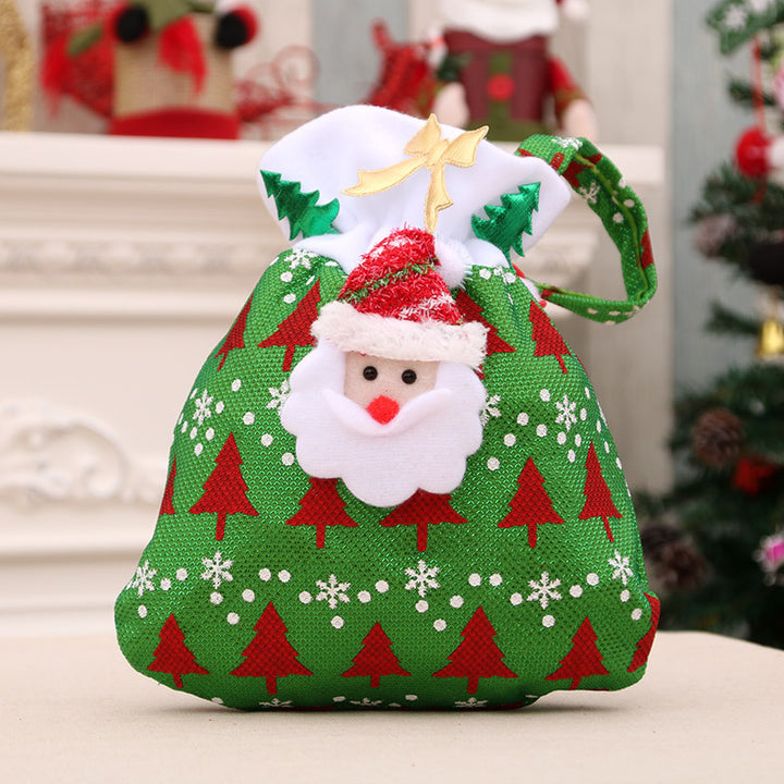 Festive Santa Drawstring Gift Bag Bowlift