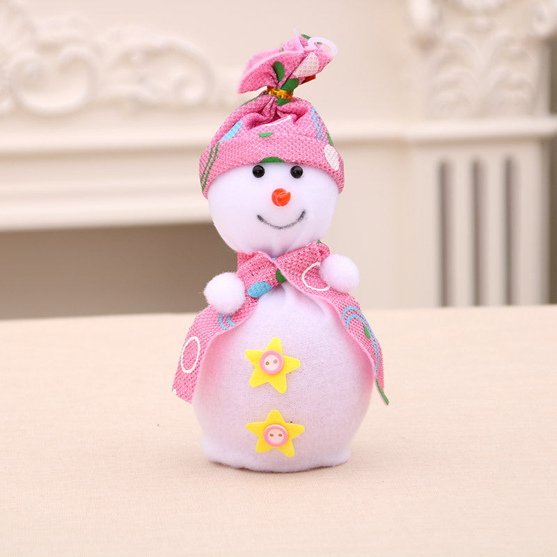 Decorative Plush Snowman Figurine Bowlift