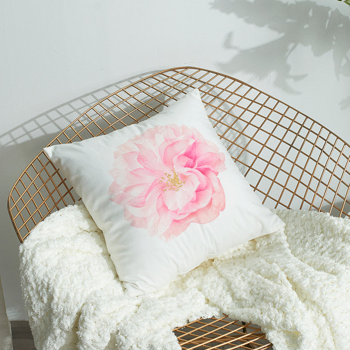 Luxurious Feather Print Decorative Pillow