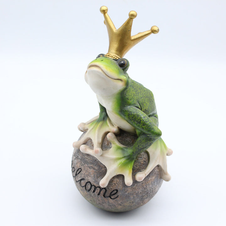 Whimsical Frog Welcome Figurine