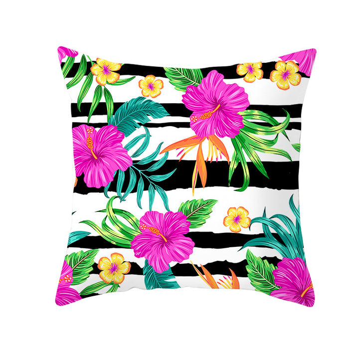Tropical Pineapple Print Cushion Cover with Hidden Zipper