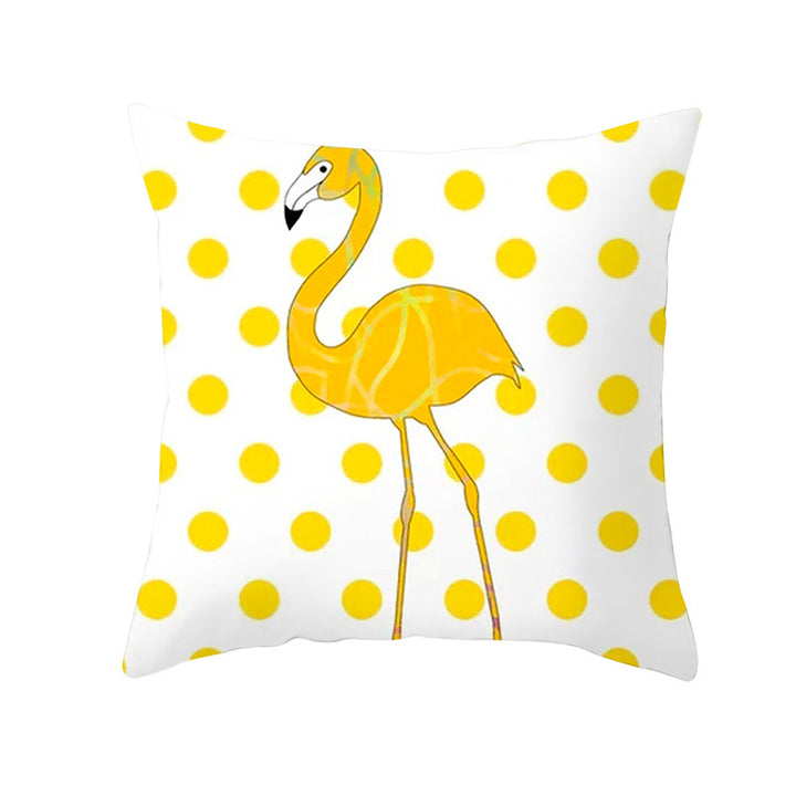 Geometric Interlocking Circle Square Pillow Cover Polyester Linen-Texture with Hidden Zipper