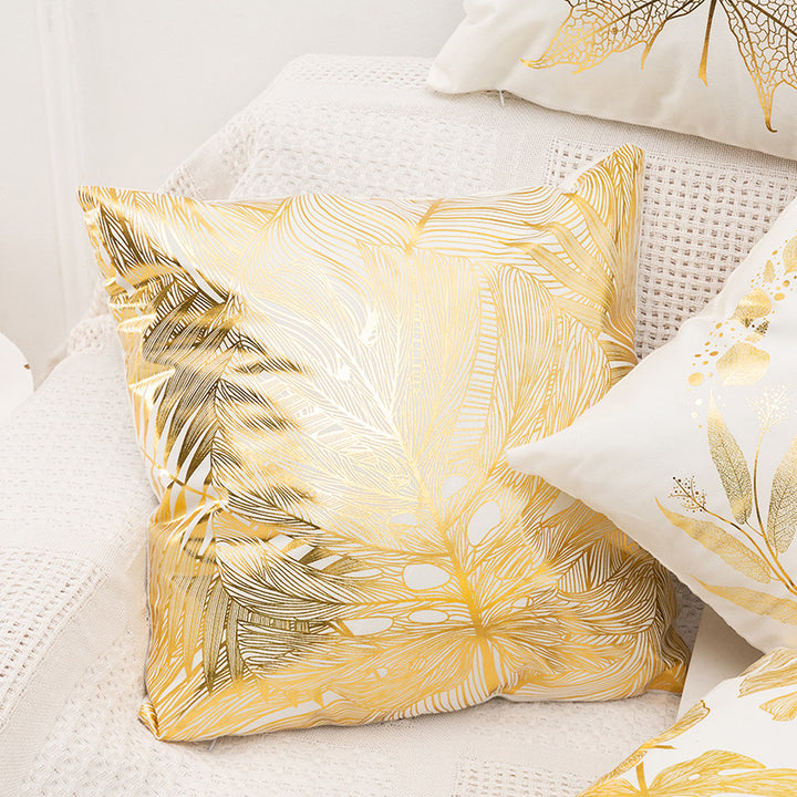 Decorative Square Pillow Cover with Foil Geometric Diamond Print