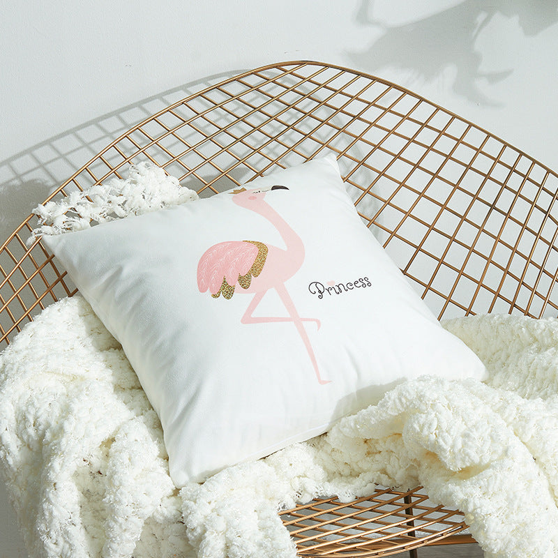 Luxurious Feather Print Decorative Pillow