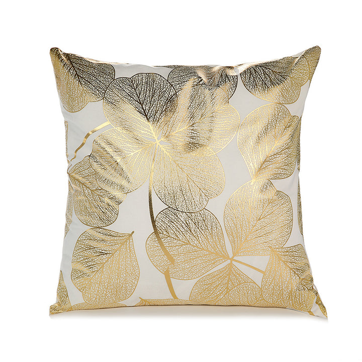 Decorative Square Pillow Cover with Geometric Diamond Foil Accent